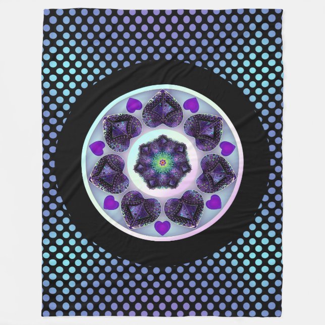 Lila Schirm und Herz .7 Fleecedecke (Vorderseite)