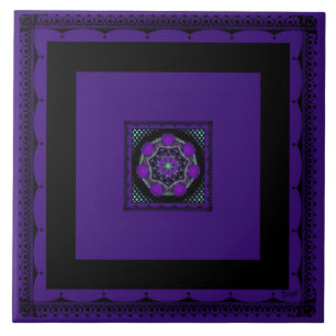 Lila Schirm und Herz .7 Fliese