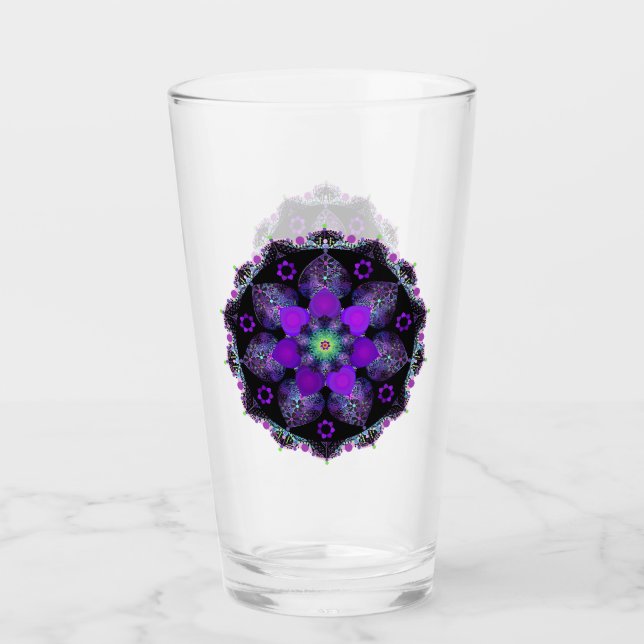 Lila Schirm und Herz .7 Glas (Vorderseite)