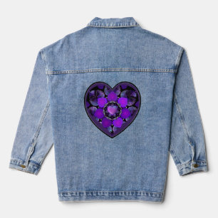 Lila Schirm und Herz.7 Jeansjacke
