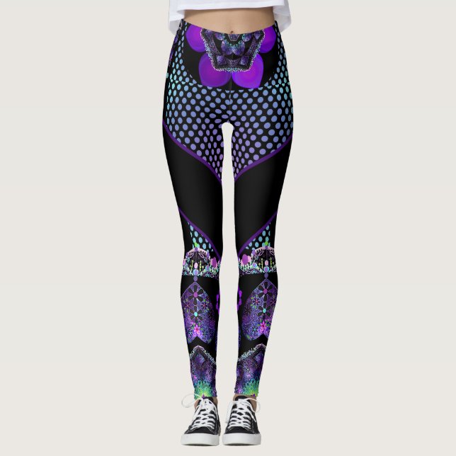 lila Schirm und Herz.7 Leggings (Vorderseite)