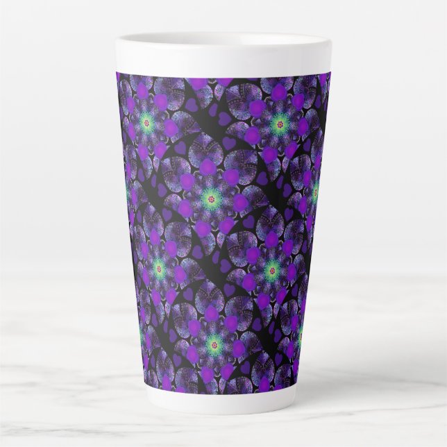 Lila Schirm und Herz .7 Milchtasse (Vorderseite)