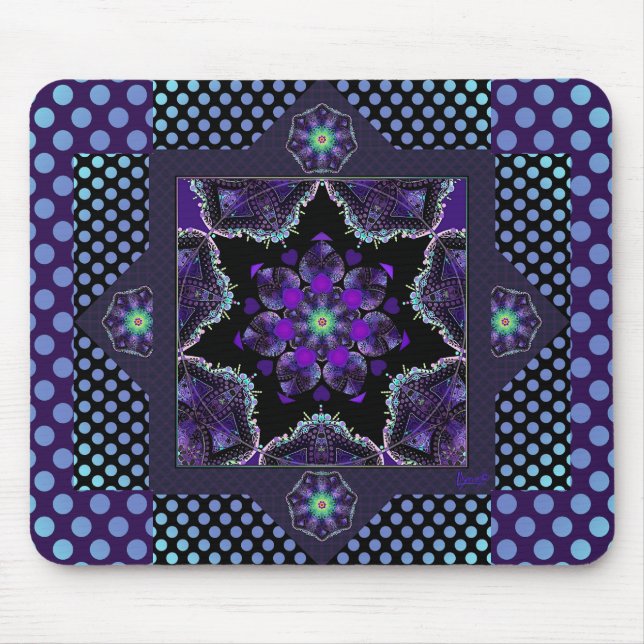 Lila Schirm und Herz .7 Mousepad (Vorne)