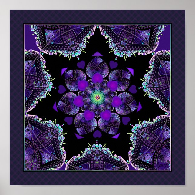 Lila Schirm und Herz .7 Poster (Vorne)