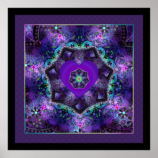 Lila Schirm und Herz .7 Poster (Vorne)