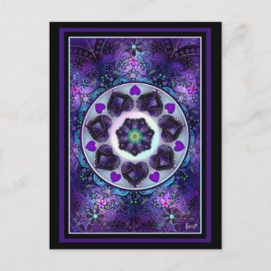 Lila Schirm und Herz.7 Postkarte