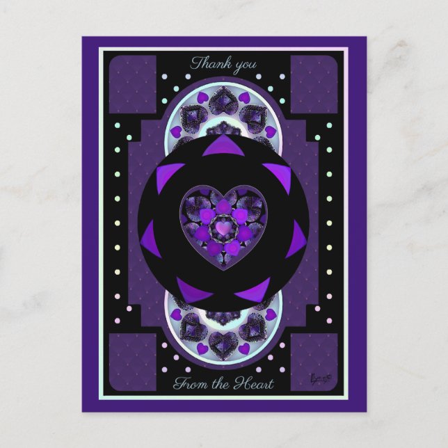 Lila Schirm und Herz .7 Postkarte (Vorderseite)