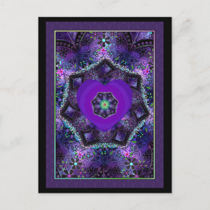 Lila Schirm und Herz.7 Postkarte