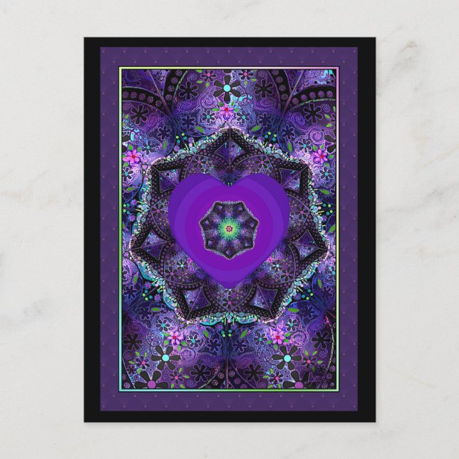 Lila Schirm und Herz.7 Postkarte (Vorderseite)