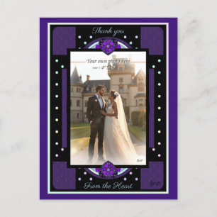 Lila Schirm und Herz .7 Postkarte