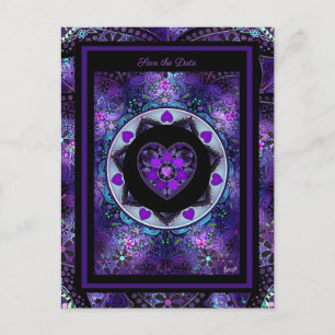 Lila Schirm und Herz .7 Postkarte