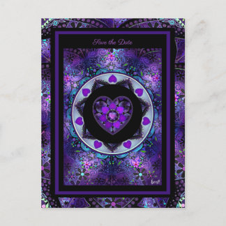 Lila Schirm und Herz .7 Postkarte