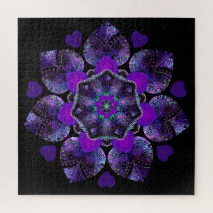 Lila Schirm und Herz .7 Puzzle