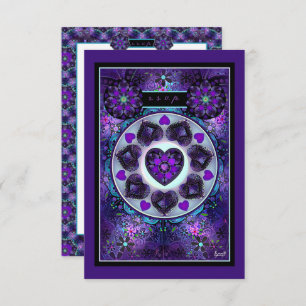 Lila Schirm und Herz .7 RSVP Karte