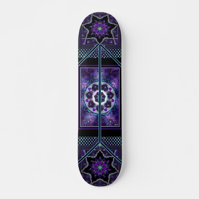 Lila Schirm und Herz .7 Skateboard (Vorne)