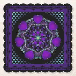 Lila Schirm und Herz .7 Untersetzer