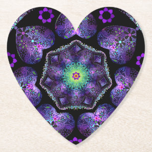 Lila Schirm und Herz .7 Untersetzer