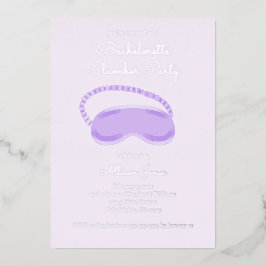 Lila Schlafmaske Bachelorette Slumber Party Folieneinladung