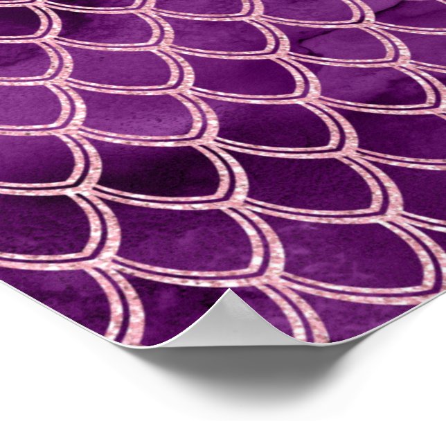 Lila Schlangen Serpent Reptil Muster Poster (Ecke)