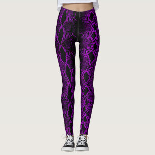 lila Schlangenhaut Leggings