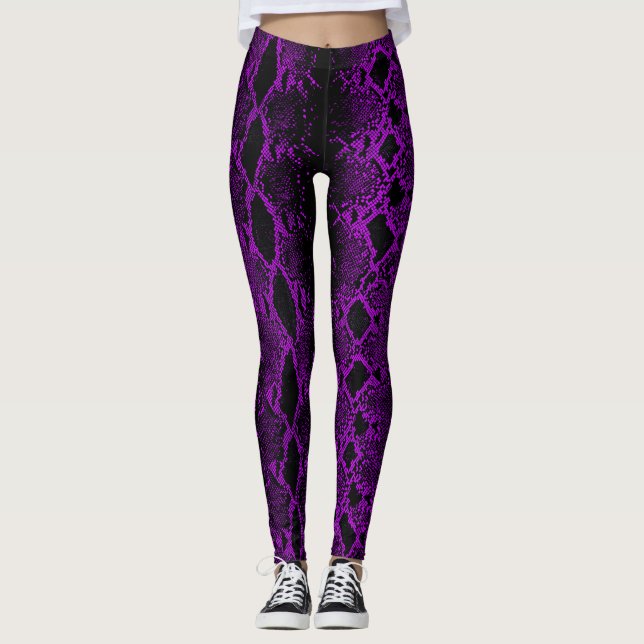 lila Schlangenhaut Leggings (Vorderseite)