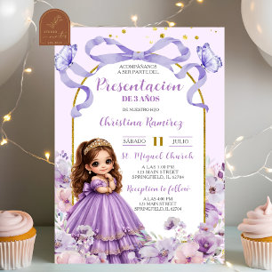 Lila Schleife Coquette Florales Mädchen Geschenk P Einladung