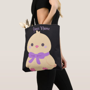 Lila Schleife Huhn Süß Kawaii Individuelle schwarz