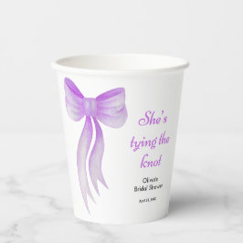 Lila Schleife - Sie bindet den Knoten - Brautdusch Pappbecher