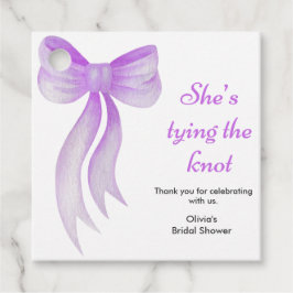 Lila Schleife - Sie knüpft den Knoten Junggesellin Geschenkanhänger