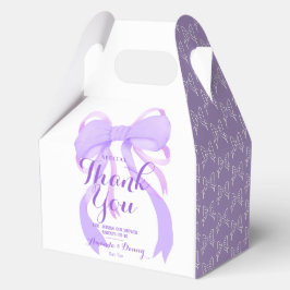 Lila Schleifenband Baby Mädchen Dusche Geschenkschachtel