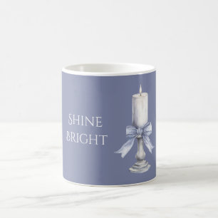 Lila Schleifenkerze Leuchtet Hell Kaffeetasse