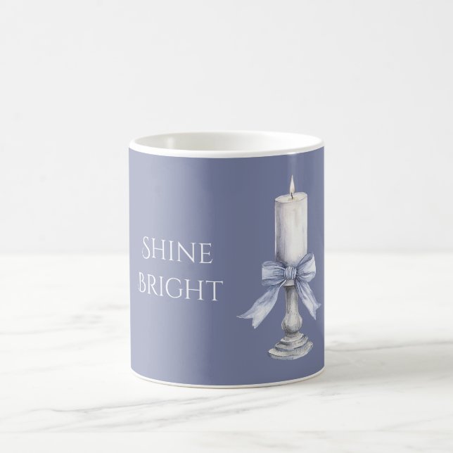 Lila Schleifenkerze Leuchtet Hell Kaffeetasse (Mittel)