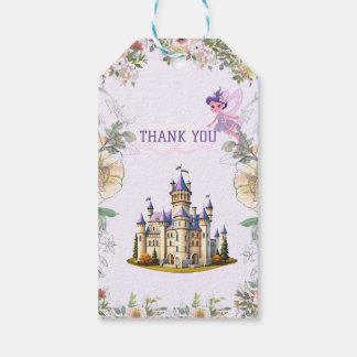 Lila Schloss Fairytale themed danke Ihnen Tags. Geschenkanhänger