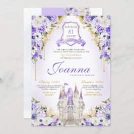 Lila Schloss Königlicher Lavendel Quinceanera Einladung