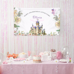 Lila Schloss Messe Geburtstag Thema mit Märchen Banner
