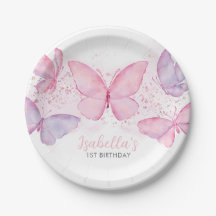 Lila Schmetterling 1. Geburtstag Party Girl