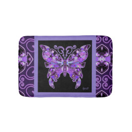 Lila Schmetterling 31 Badematte