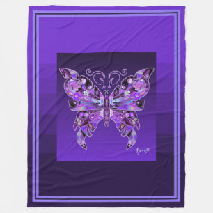 Lila Schmetterling 31 Fleece Blanket