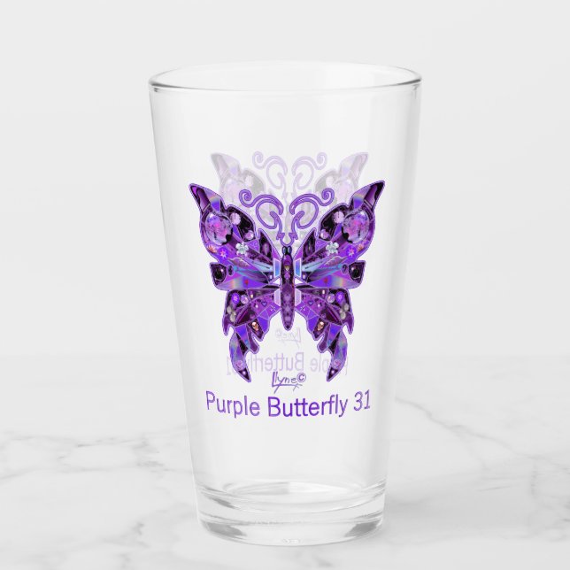 Lila Schmetterling 31 Glas (Vorderseite)