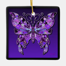 Lila Schmetterling 31 Keramik Ornament