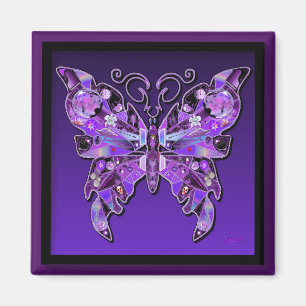 Lila Schmetterling 31 Magnet