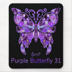 Lila Schmetterling 31 Mauspad