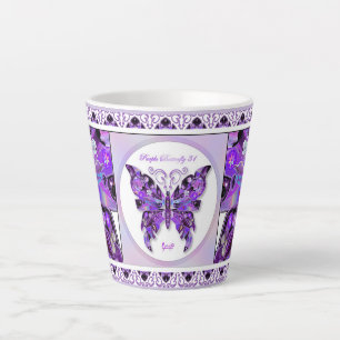 Lila Schmetterling 31 Milchtasse