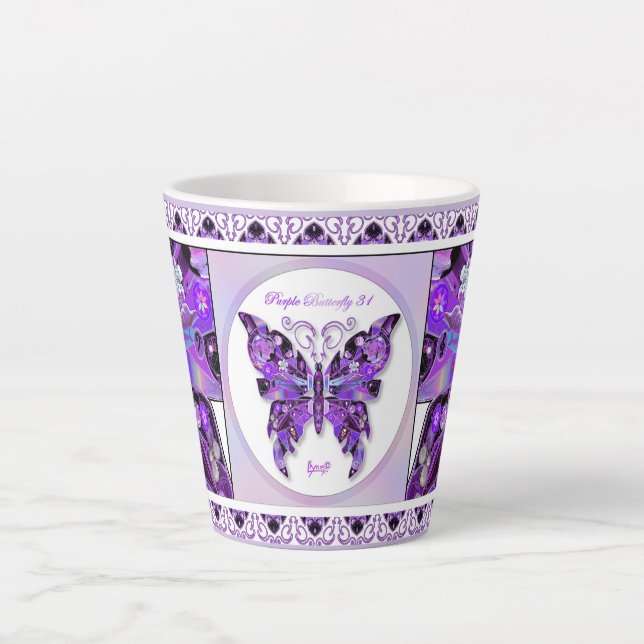 Lila Schmetterling 31 Milchtasse (Vorderseite)