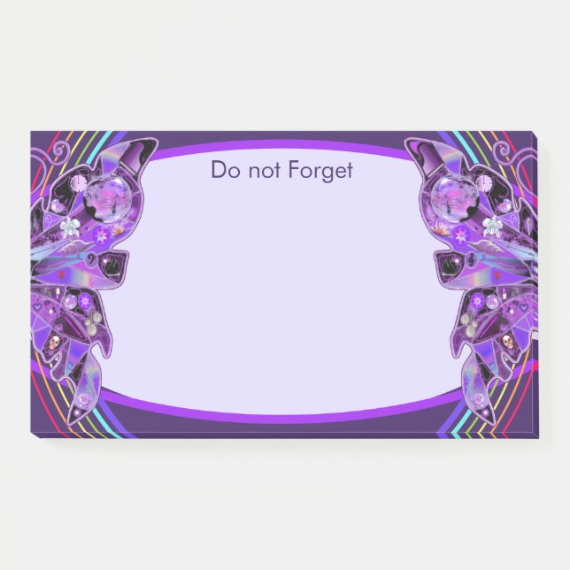 Lila Schmetterling 31 Post-it Klebezettel (Vorderseite)