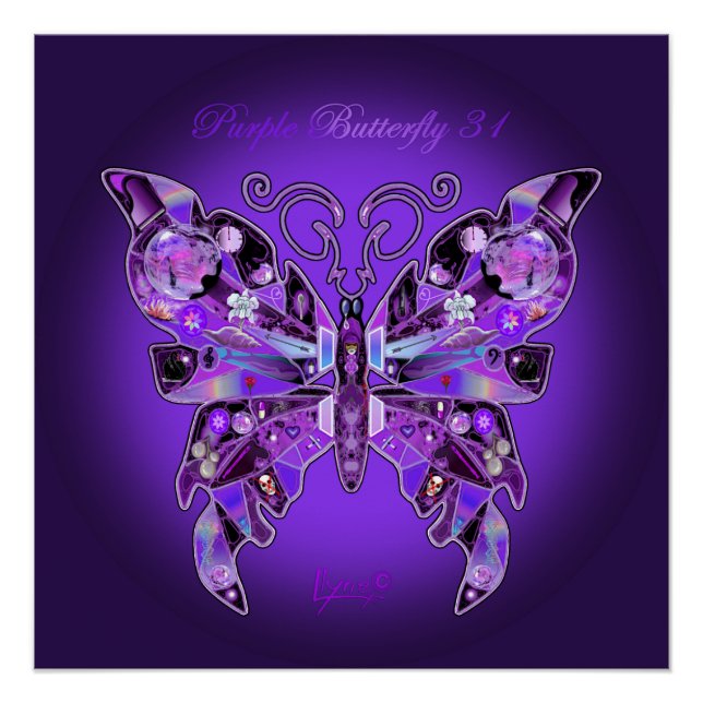 Lila Schmetterling 31 Poster (Vorderseite)
