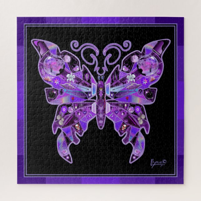 Lila Schmetterling 31 Puzzle (Vertikal)