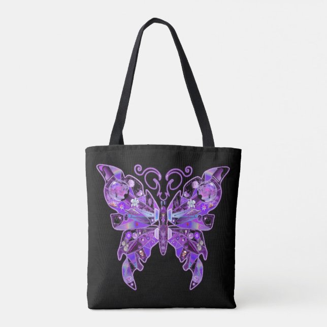 Lila Schmetterling 31 Tote Bag (Rückseite)