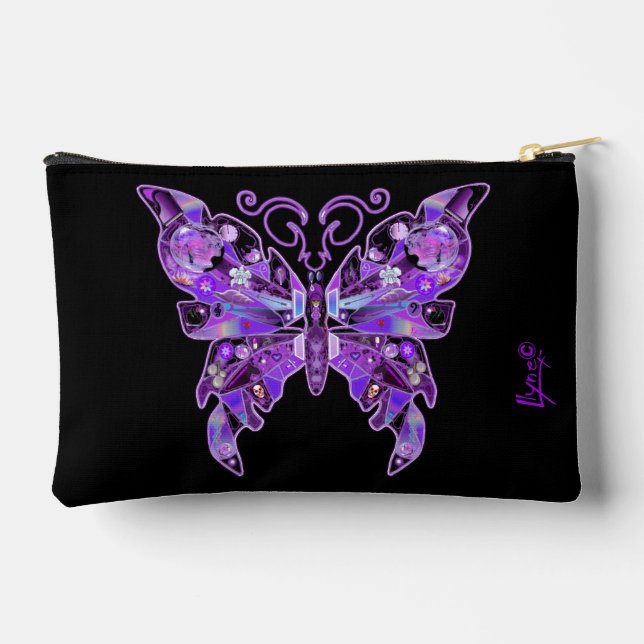Lila Schmetterling 31 Zubehörtasche (Rückseite)