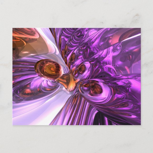 Lila Schmetterling Abstrakt Postkarte (Vorderseite)